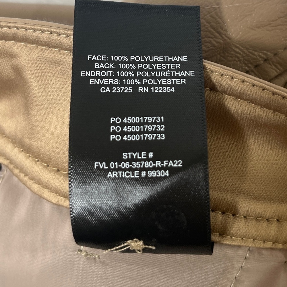 Babaton Aritzia Camel Faux Leather Command Cropped Slacks Sz 6 Chic Office Work - Picture 6 of 15